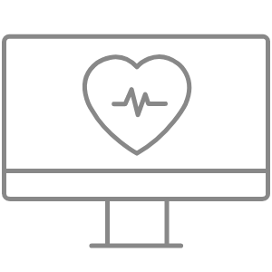 dibujo de un monitor con un corazón en la pantalla