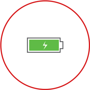 Ilustración de la batería completa mostrando un color verde